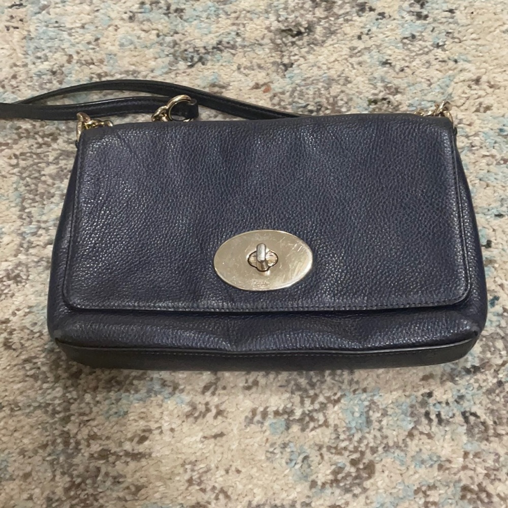 Pre-owned Navy Coach Crossbody Small